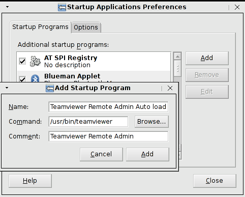 add program to startup linux