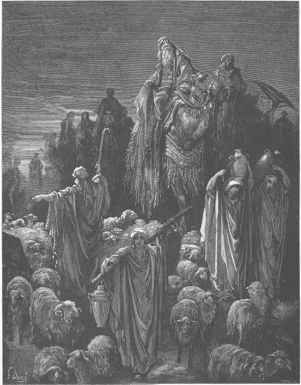    . Jacob Goes to Egypt (Gen 46). Woodcut by Gustave Doré (1832-1883), catholic-resources.org