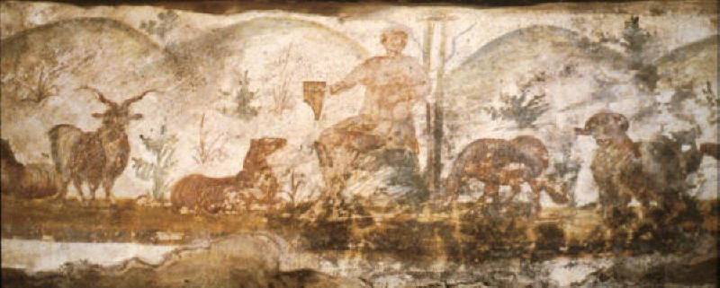     .      . Christ as Orpheus, Catacomb of Domitilla, Roma : courses.drew.edu.
