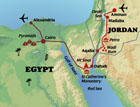 Синайският полуостров, Египет и Йордания, карта