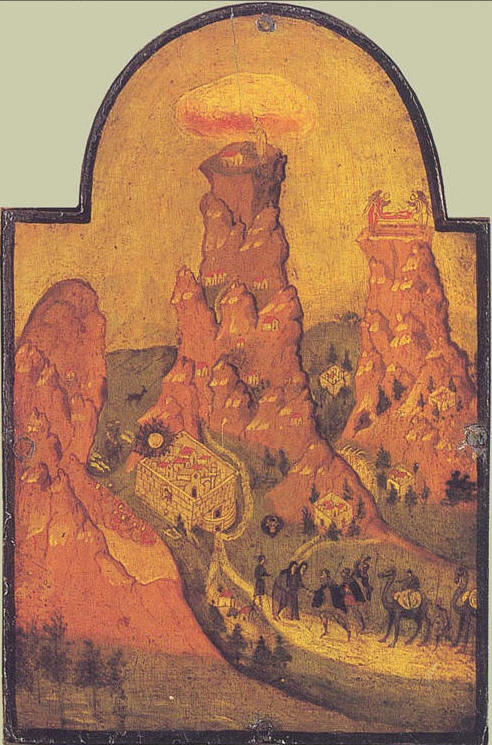 Синайската планина, икона от 17 в. от остров Крит. 