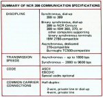 NCR 399 Communication Specifications