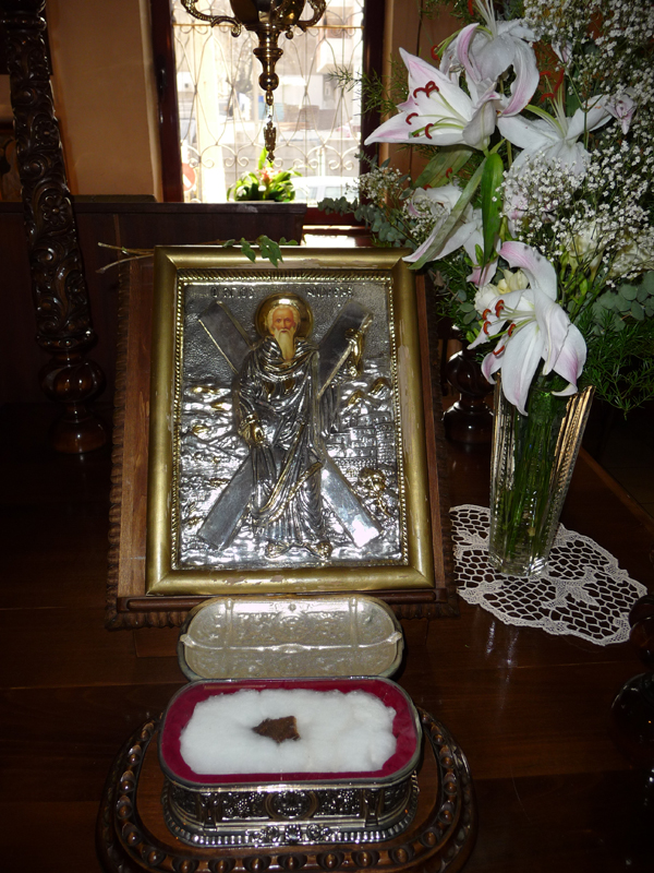 Holy-relics-of-saint-Andrew-first-of-the-Apostles-in-church-of-saint-Andrew-Sofia-Bulgaria