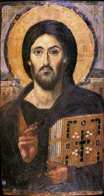 The Lord Jesus Christ Sinai monastery ancient icon Pantocrator from the 6th century