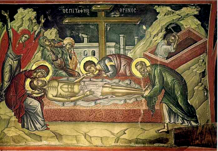 The_Burial_Lamentations_by_Theophanes_the_Cretan-Stavronikita-monastery-mount-athos-wall-painting