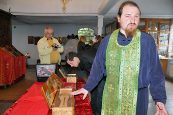 Abbot of Pomorie Monastery Father Ierotei and holy relics of st. Macrina