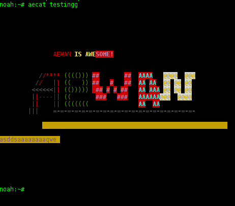 aewan aecat displaying properly previously saved ascii art picture