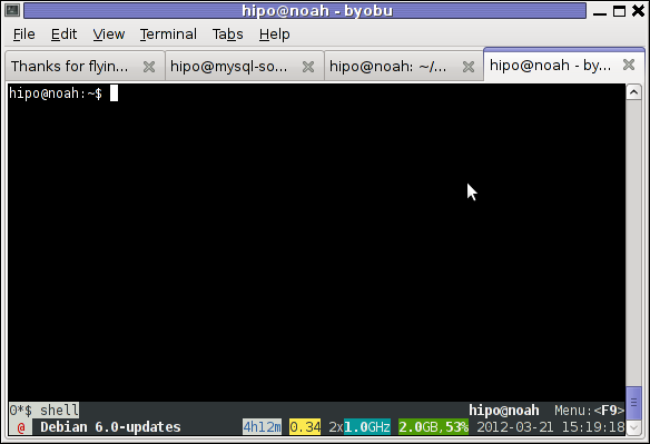 Byobu GNU / Linux advanced and beautiful GNU screen alternative program