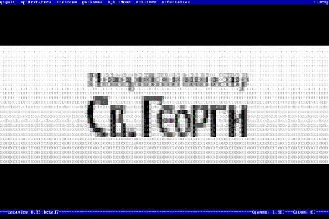 cacaview plain tty console screenshot of a website logo graphics pictures 17-05-2012
