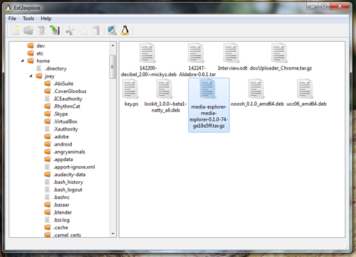 ext2explore-access-ubuntu-debian-fedora-suse-linux-from-your-windows-screenshot