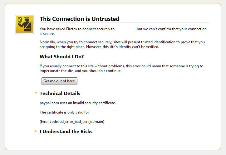 Firefox SSL Pro could not verify for uknown reasons solve error