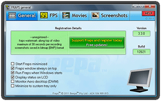 fraps game 3D accelerated screen capturer program ms windows
