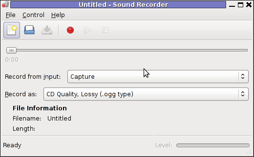 gnome-sound-recorder GNU / Linux Screenshot
