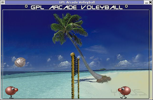 GPL Arcade Volleyball Yisus theme gameplay GNU / Linux