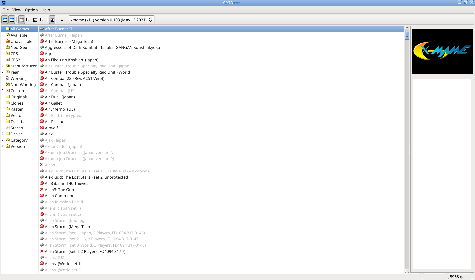 gxmame-screenshot-debian-10-gnu-linux-mate-desktop
