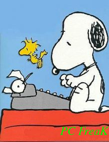Snoopy Writting pc freak watermark picture text watermark on the right bottom corner with composite