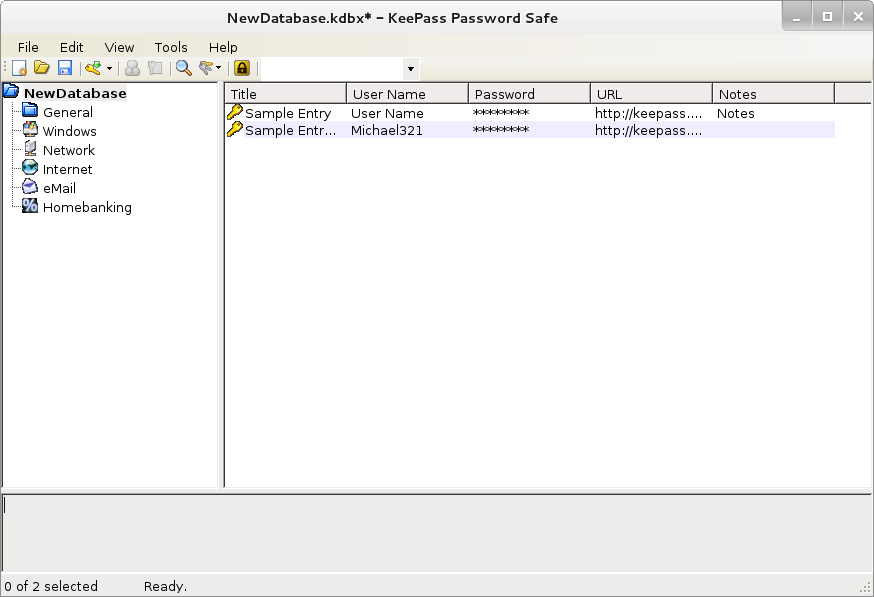 kde password safe gui program Linux Debian screenshot