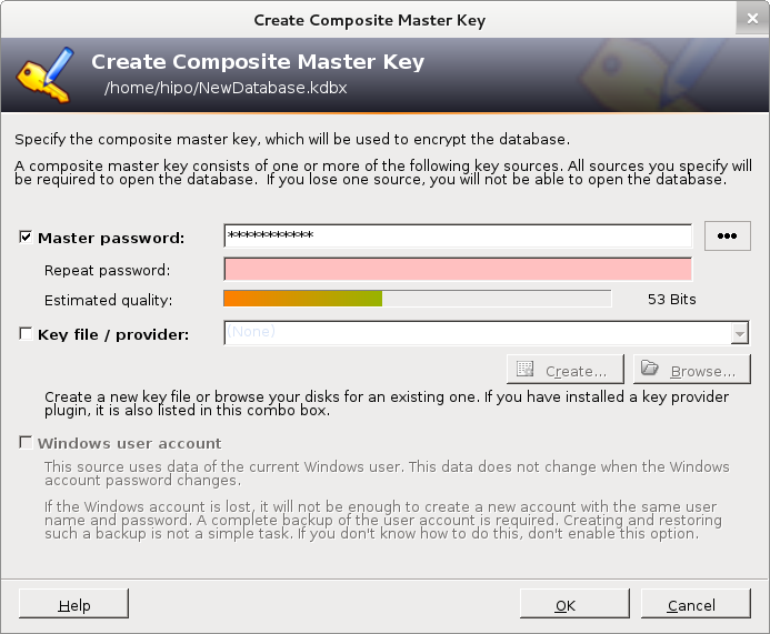 keepass2 Linux gui password manager screenshot Debian - graphic manager for storing passwords