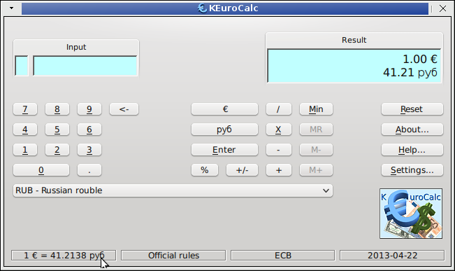 Linux Universal Currency Converter Keurocalc