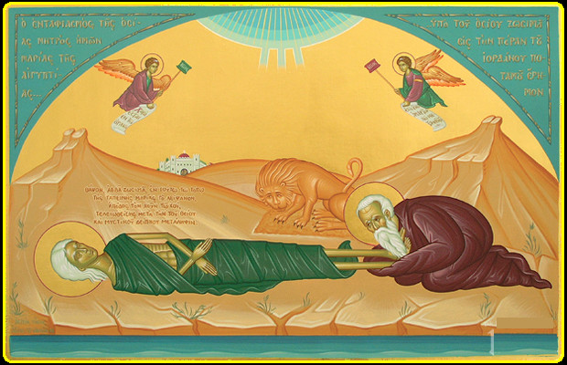 lion-burying-the-body-of-saint-mother-Mary-of-Egypt