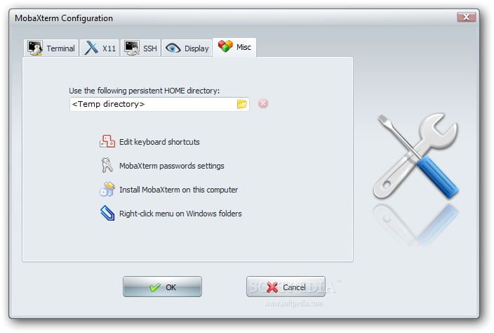 MobaXTerm Microsoft Windows ssh client configuration misc menu screenshot