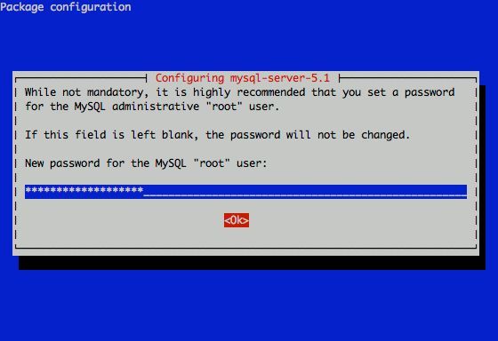 MySQL pass dialog Debian