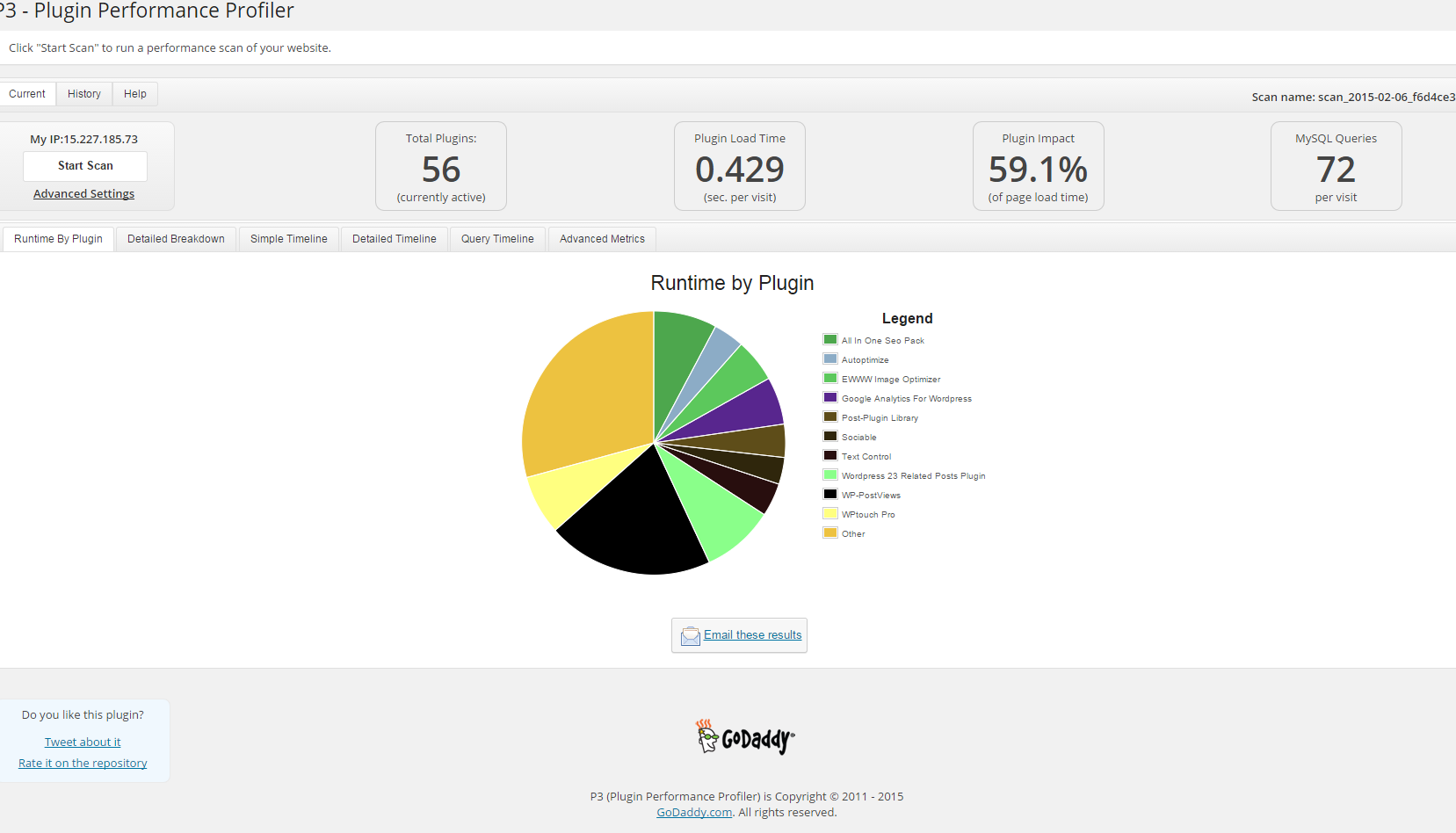 p3-plugin-performance-profiler-godaddy-screenshot-debian-gnu-linux-wordpress-website