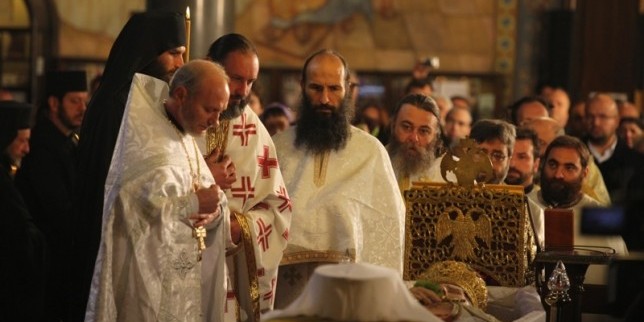 Patriarch Maxim Funeral and Orthodox priests on Patriarch Farewell Service ( Liturgy )
