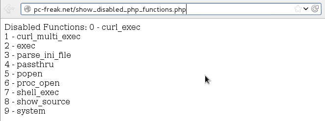php show disabled functions screenshot improve php security by disabling shell spawn functions