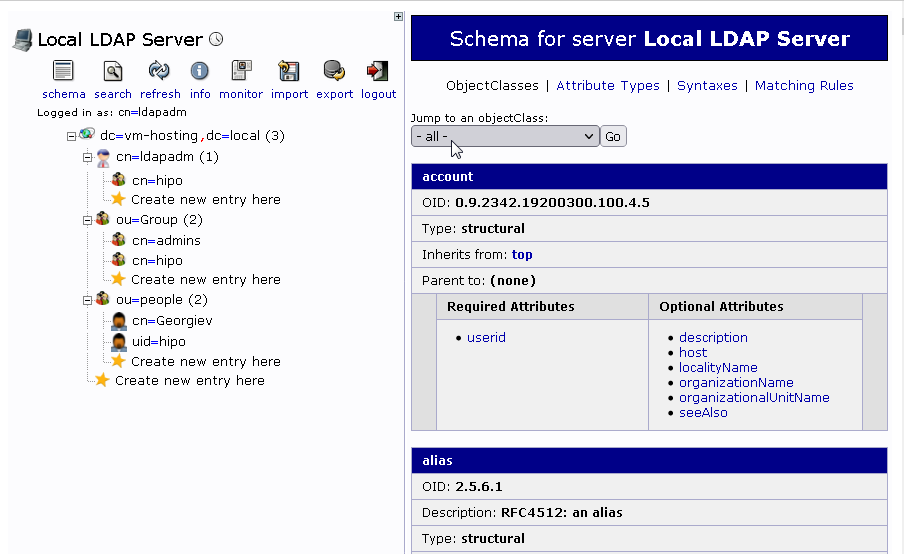 phpldapadmin-screenshot-centos-linux-dc-tree-structure