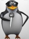 Recording sound input from microphone linux penguin holding microphone