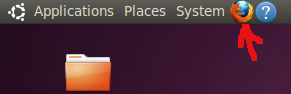 Remove icon from Panel in GNOME 3 Debian and Ubuntu Linux - pointing at icon near Application and Home gnome start menus