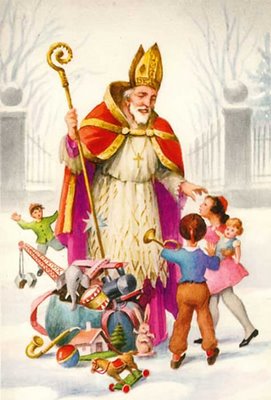 saint Nicolas as being depicted in western europe - Sinta Klass kids protector in Roman Catholic Church