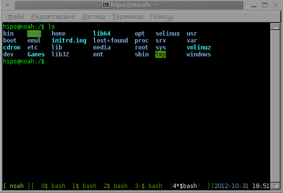 Screen custom screenrc in gnome terminal Debian Squeeze Linux screenshot