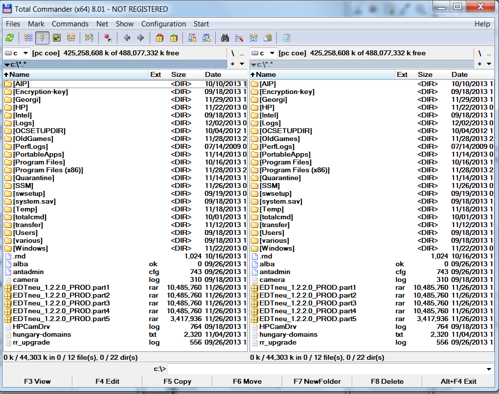 Total commander directory Cdrive listing the hacker choice for file explorer