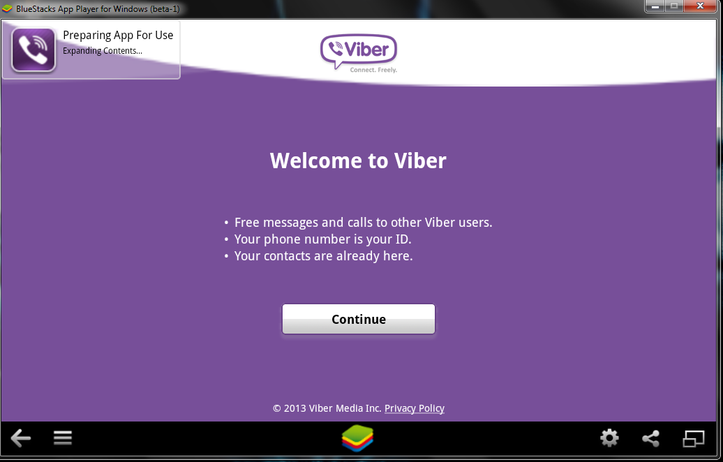 viber-running-under-bluestacks-on-windows-7-8-screenshot