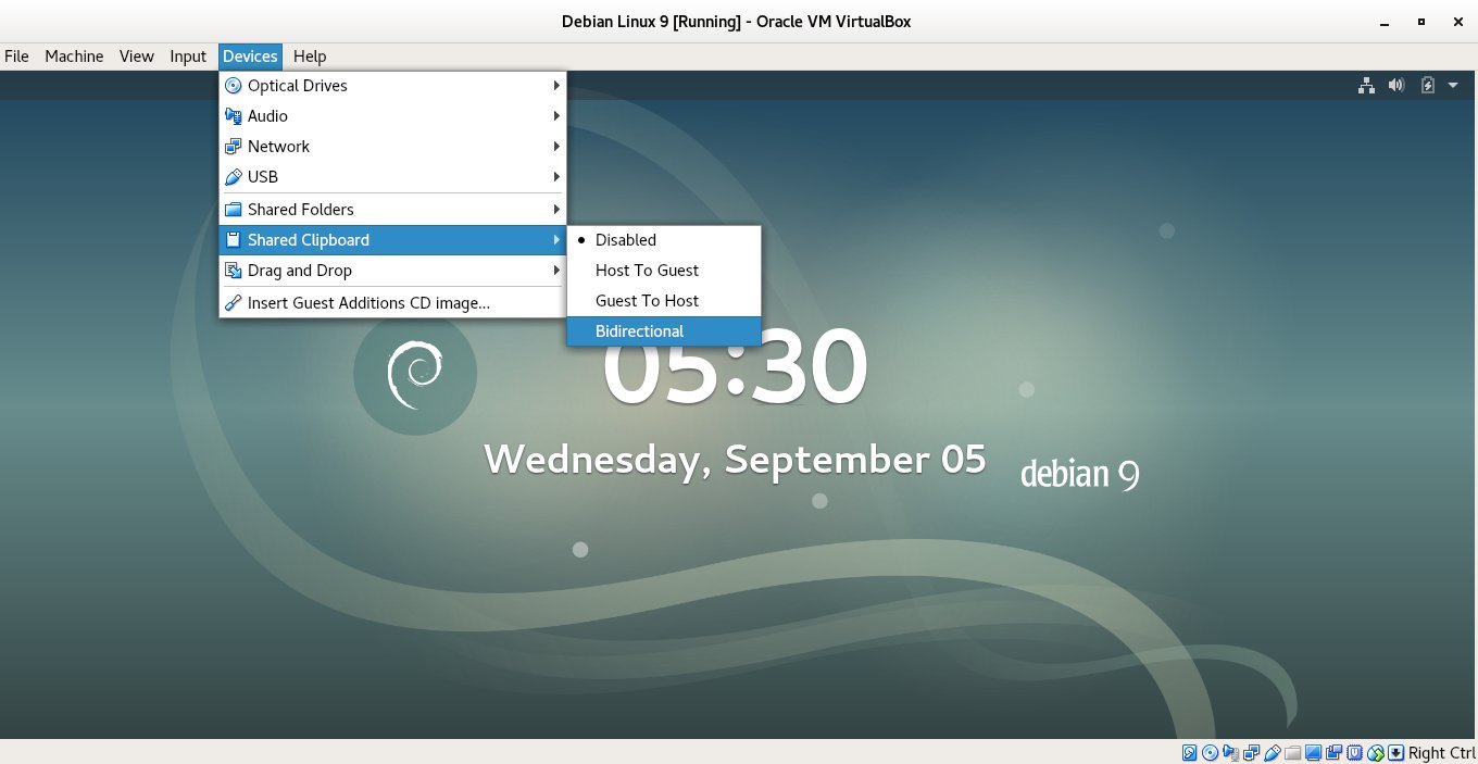 virtualbox-VM-enable-devices-shared-slipboard-bidirectional-menu-screenshot-debian-linux