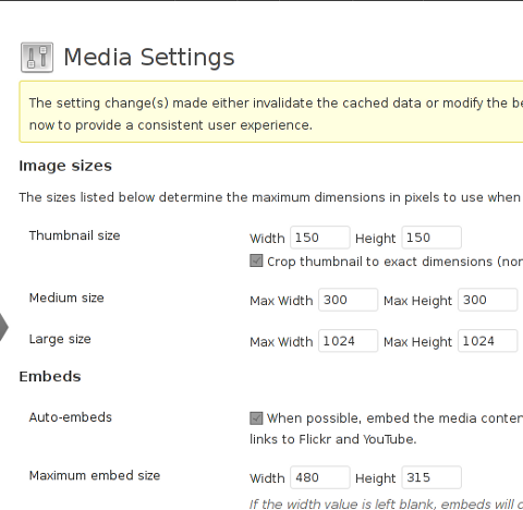 wordpress blog change embed image media settingsscreenshot - auto tailoring youtube videos in wordpress