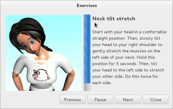 workrave prevent repetitive strain injury neck exercises screenshot gnu / linux